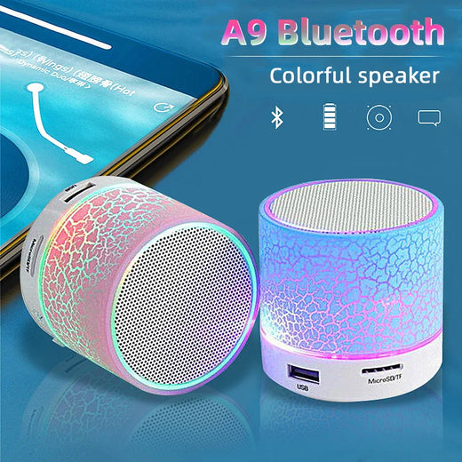 Mini Bluetooth Speaker Wireless Loudspeaker With LED Light USB TF Card AUX Subwoofer Portable Sound Column For Computer Laptop