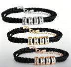 MaiLun 1pc  Customized Family Names Beads Men Braided Bracelet Personalized Jewelry Gift for Father boyfriend