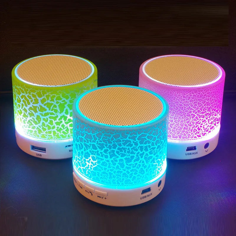 Mini Bluetooth Speaker Wireless Loudspeaker With LED Light USB TF Card AUX Subwoofer Portable Sound Column For Computer Laptop