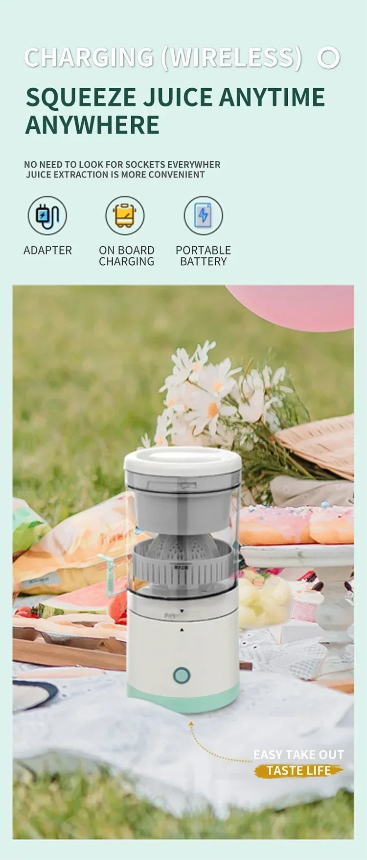 Best-selling multifunctional electric juicer portable automatic juicer wireless USB rechargeable juice-separating extraction cup