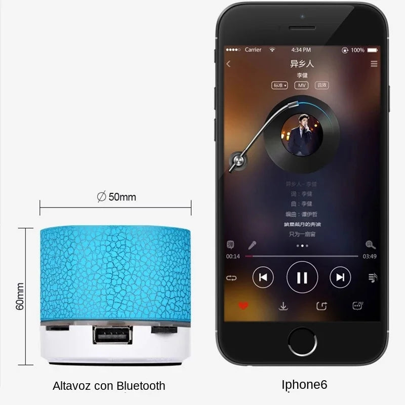 Mini Bluetooth Speaker Wireless Loudspeaker With LED Light USB TF Card AUX Subwoofer Portable Sound Column For Computer Laptop