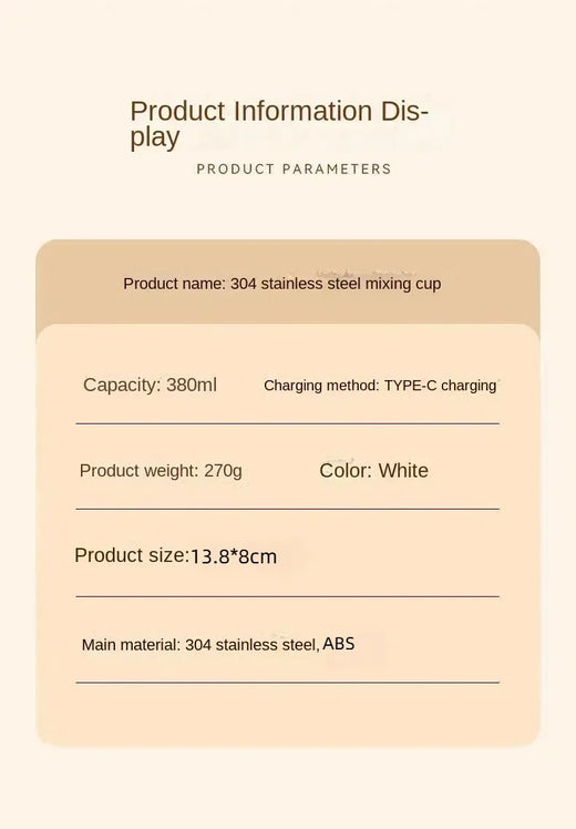380ML Electric Coffee Self Mixing Mug IP67 Waterproof Coffee Stirring Mug USB Charging Digital Display Automatic Magnetic Cup