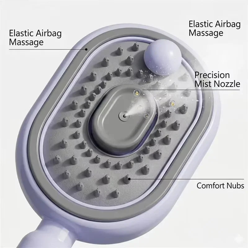 Electric Spray Air Cushions Massage Comb 3 in 1 Self Cleaning Steam Essential Oil Brush Rechargeable Spray Scalp Massager Combs