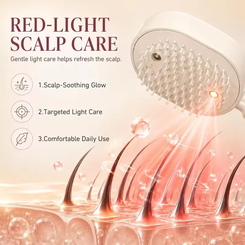 Electric Spray Air Cushions Massage Comb 3 in 1 Self Cleaning Steam Essential Oil Brush Rechargeable Spray Scalp Massager Combs