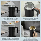 380ML Electric Coffee Self Mixing Mug IP67 Waterproof Coffee Stirring Mug USB Charging Digital Display Automatic Magnetic Cup