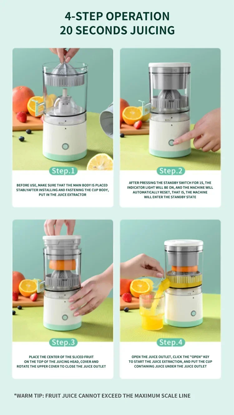 Best-selling multifunctional electric juicer portable automatic juicer wireless USB rechargeable juice-separating extraction cup