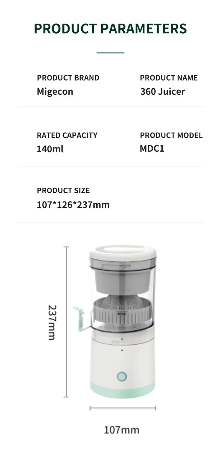 Best-selling multifunctional electric juicer portable automatic juicer wireless USB rechargeable juice-separating extraction cup