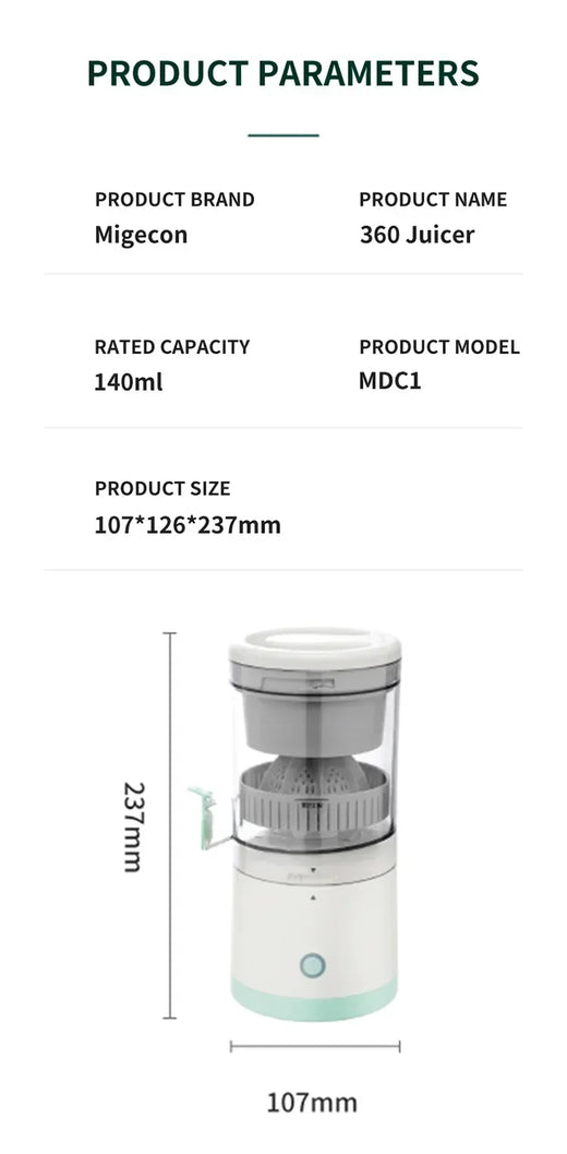 Best-selling multifunctional electric juicer portable automatic juicer wireless USB rechargeable juice-separating extraction cup