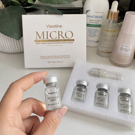0.25mm Micro Penetration Anti-Aging Serum Kit Roller Collagen Boost Moisturizing Face Skin Firming Smoothing Facial Care Essence