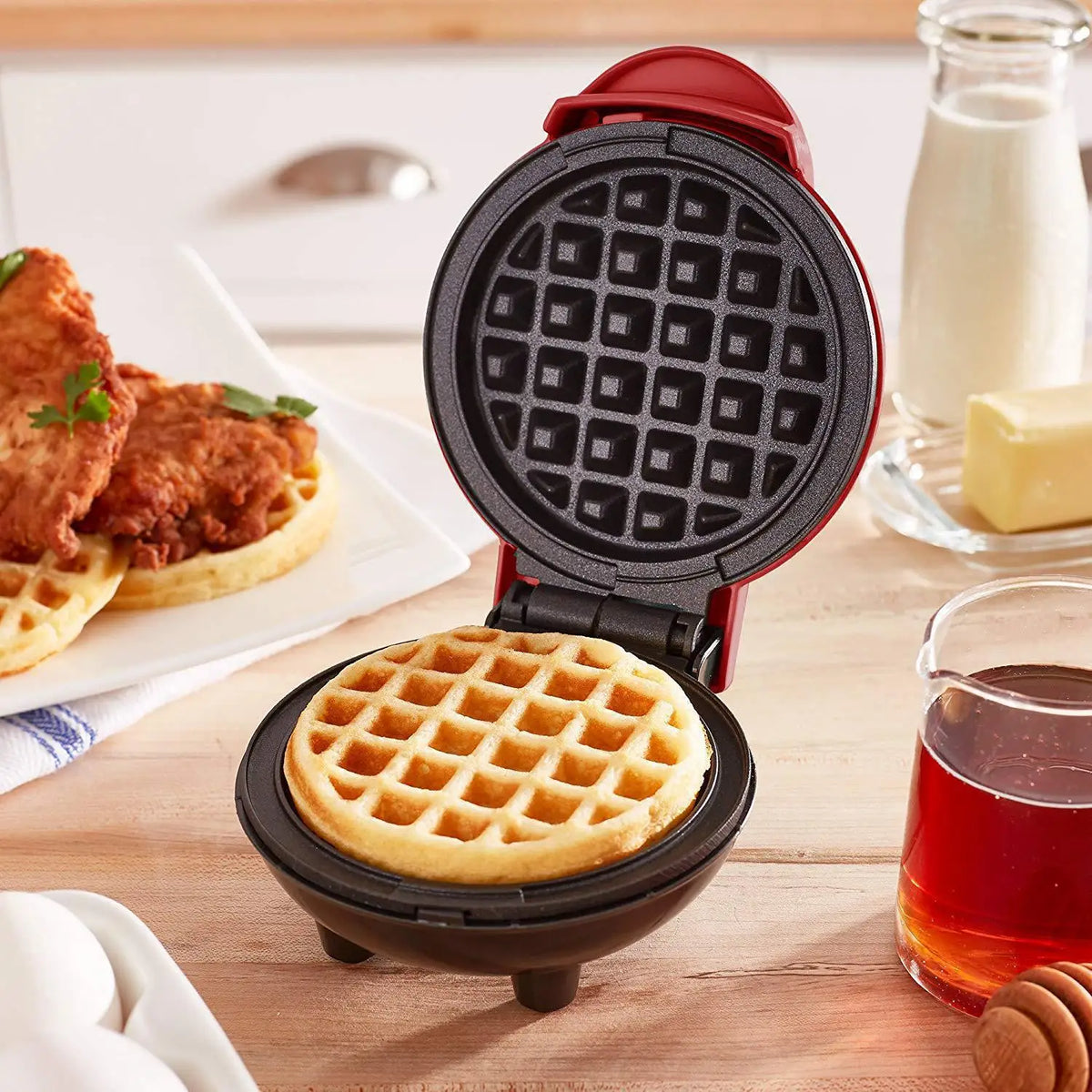 Multi Functional Mini Heart-shaped Waffle Maker Double-sided Heated Breakfast Toaster, Portable Baking Machine Family Party