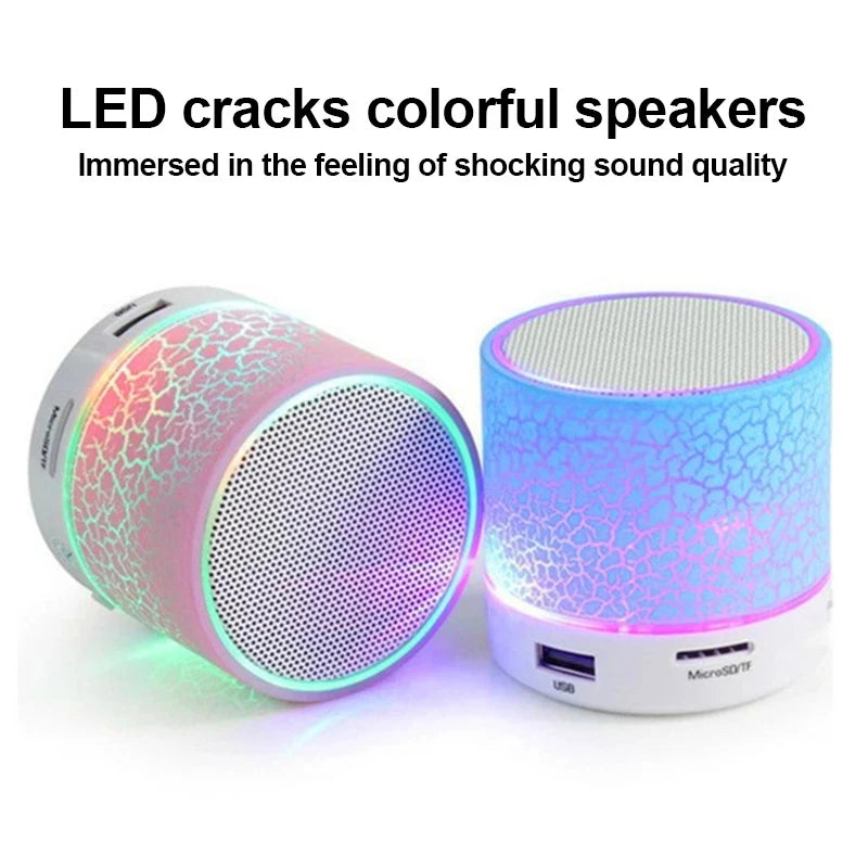 Mini Bluetooth Speaker Wireless Loudspeaker With LED Light USB TF Card AUX Subwoofer Portable Sound Column For Computer Laptop