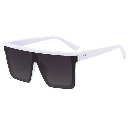 Classic White Gradient Square Sunglasses Women Fashion Retro Night Vision Drivers Goggle Men Big Frame Travel Cycling Eyewear