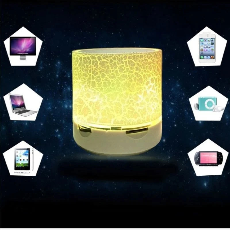 Mini Bluetooth Speaker Wireless Loudspeaker With LED Light USB TF Card AUX Subwoofer Portable Sound Column For Computer Laptop