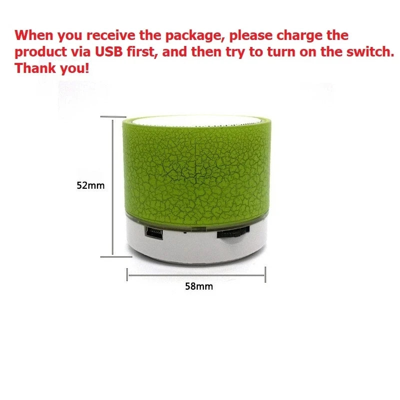 Mini Bluetooth Speaker Wireless Loudspeaker With LED Light USB TF Card AUX Subwoofer Portable Sound Column For Computer Laptop