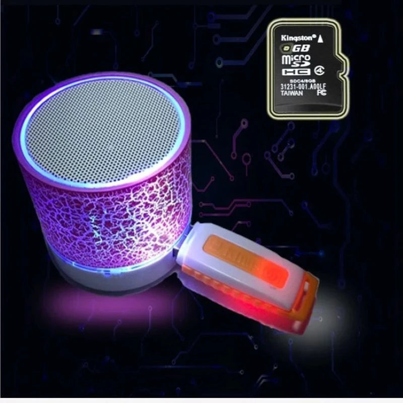 Mini Bluetooth Speaker Wireless Loudspeaker With LED Light USB TF Card AUX Subwoofer Portable Sound Column For Computer Laptop