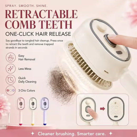 Electric Spray Air Cushions Massage Comb 3 in 1 Self Cleaning Steam Essential Oil Brush Rechargeable Spray Scalp Massager Combs