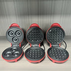 Multi Functional Mini Heart-shaped Waffle Maker Double-sided Heated Breakfast Toaster, Portable Baking Machine Family Party