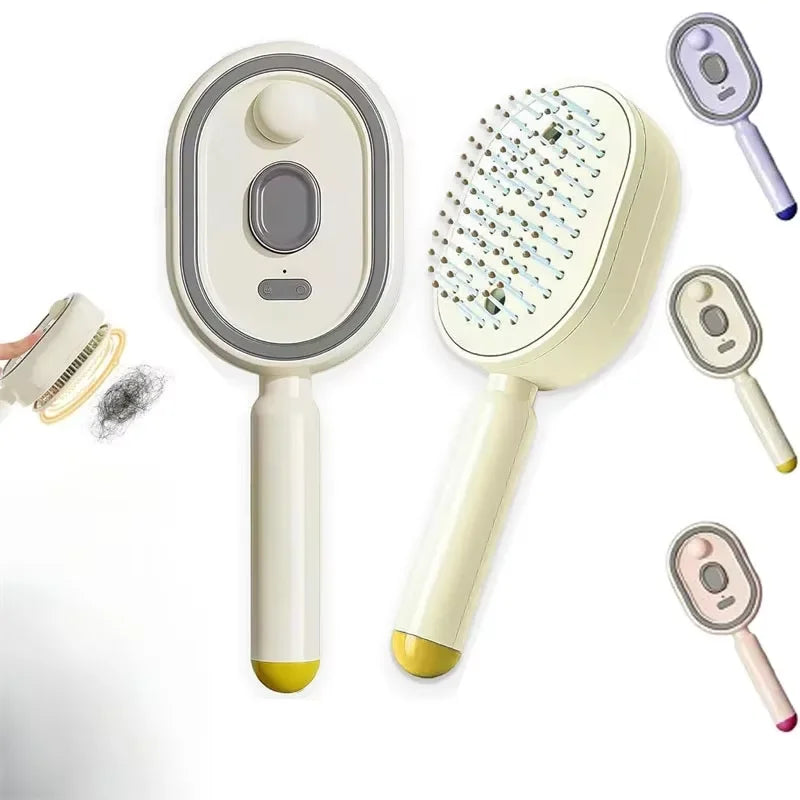 Electric Spray Air Cushions Massage Comb 3 in 1 Self Cleaning Steam Essential Oil Brush Rechargeable Spray Scalp Massager Combs
