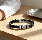 MaiLun 1pc  Customized Family Names Beads Men Braided Bracelet Personalized Jewelry Gift for Father boyfriend