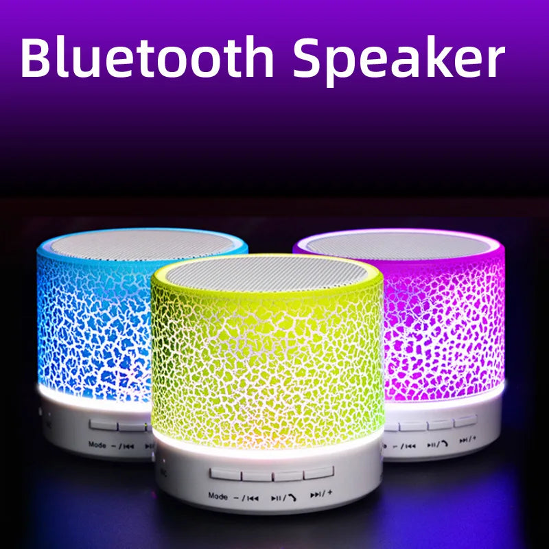 Mini Bluetooth Speaker Wireless Loudspeaker With LED Light USB TF Card AUX Subwoofer Portable Sound Column For Computer Laptop