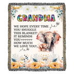 To My Grandma - Elephant Woven Blanket